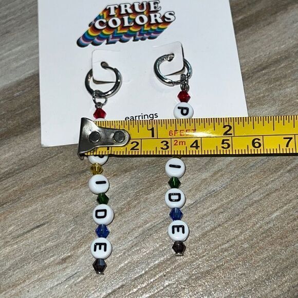 Pride Letter Bead Earring Words Pendant Drop Earrings Ladies Ear Dangle - Picture 4 of 6